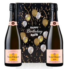 Buy & Send Veuve Clicquot Rose Label 75cl Happy Birthday Duo Gift Box (2x75cl)