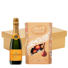 Buy & Send Veuve Clicquot Yellow label Brut Champagne 37.5cl And Chocolates In Gift Hamper