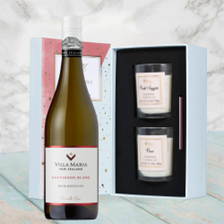 Buy & Send Villa Maria Private Bin Sauvignon Blanc 75cl White Wine With Love Body & Earth 2 Scented Candle Gift Box
