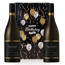 Buy & Send Villa Maria Reserve Sauvignon Blanc 75cl White Wine Happy Birthday Wine Duo Gift Box (2x75cl)