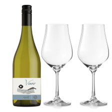 Buy & Send Vinoir Chardonnay 75cl White Wine And Crystal Classic Collection Wine Glasses