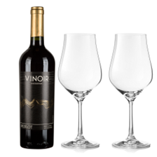 Buy & Send Vinoir Merlot 75cl Red Wine And Crystal Classic Collection Wine Glasses