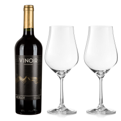 Buy & Send Vinoir Merlot And Crystal Classic Collection Wine Glasses