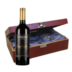 Buy & Send Vinoir Merlot In Luxury Box With Royal Scot Wine Glass