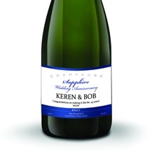 Buy & Send Personalised Champagne - Sapphire Anniversary Label
