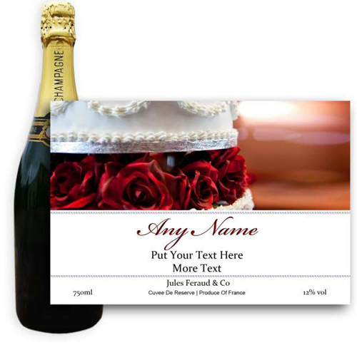 Buy & Send Jules Feraud Brut With Personalised Champagne Label Wedding Cake