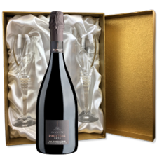 Buy & Send Zonin Cuvee Prestige 1821 Prosecco DOCG Extra Dry in Gold Luxury Presentation Set With Flutes