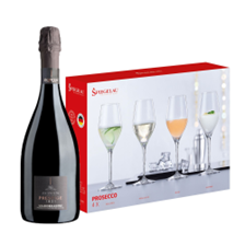 Buy & Send Zonin Cuvee Prestige 1821 Prosecco DOCG Extra Dry With A Set Of 4 Spiegelau Prosecco Glasses