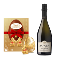 Buy & Send Zonin Prosecco Brut Millesimato DOC and Lindt Lindor Gold Bunny & Milk Chocolate Easter Egg 115G