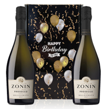 Buy & Send Zonin Prosecco Brut Millesimato DOC Happy Birthday Wine Duo Gift Box (2x75cl)