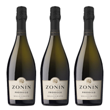 Buy & Send Zonin Prosecco Brut Millesimato DOC Treble Bottle Set (3x75cl)