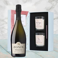 Buy & Send Zonin Prosecco Brut Millesimato DOC With Love Body & Earth 2 Scented Candle Gift Box
