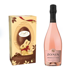 Buy & Send Zonin Prosecco Rose Doc Millesimato 75cl and Lindt Easter Egg 195g