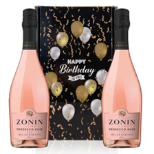 Buy & Send Zonin Prosecco Rose Doc Millesimato 75cl Happy Birthday Wine Duo Gift Box (2x75cl)