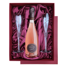Buy & Send Zonin Rose Prosecco D.O.C 75cl in Red Luxury Presentation Set With Flutes