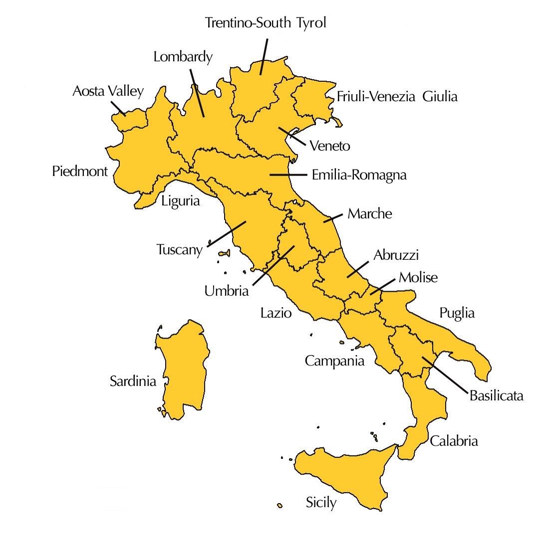 Wine regions in Italy